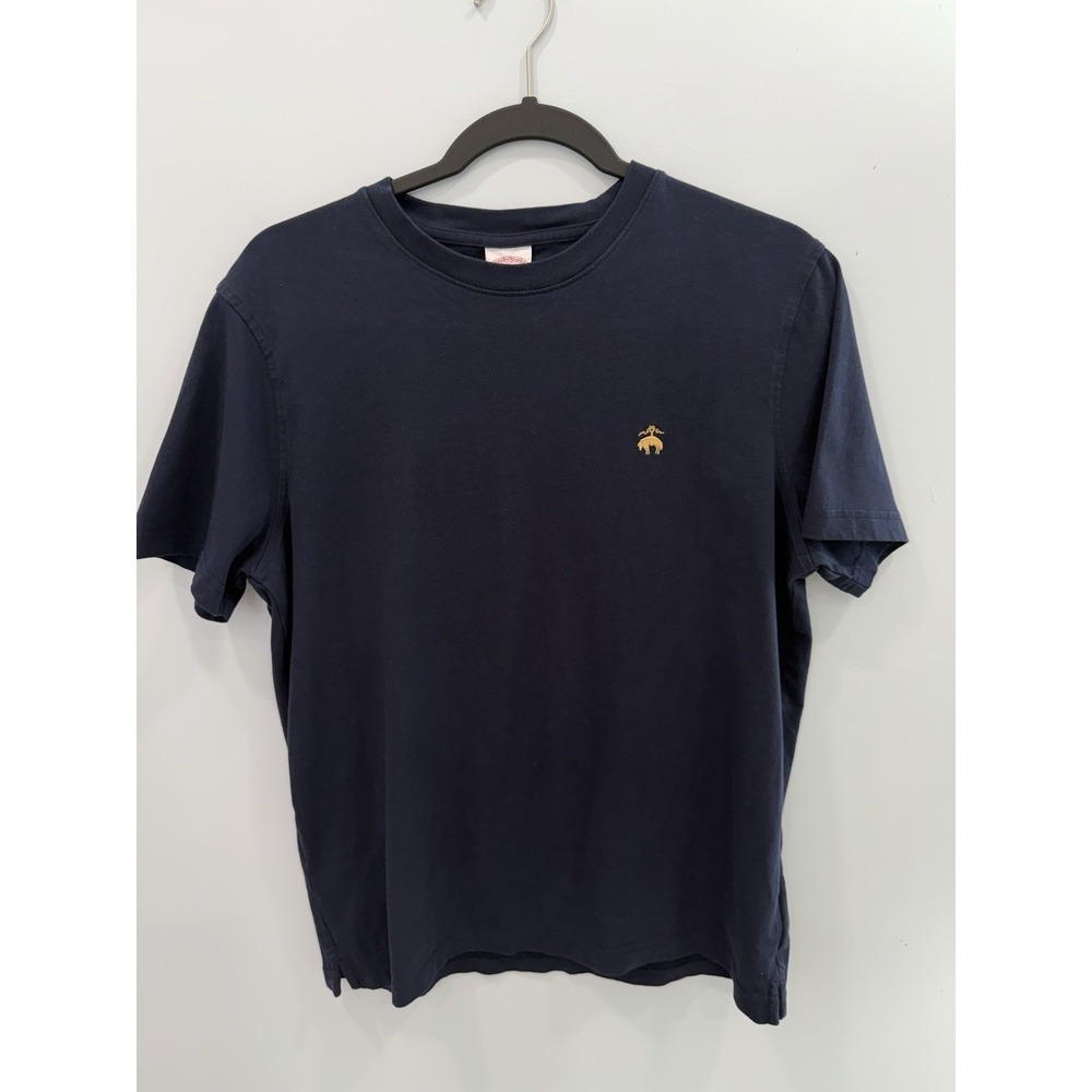 Brooks Brothers T-Shirt Men's L Blue Embroidered Gold Logo Crewneck Classic